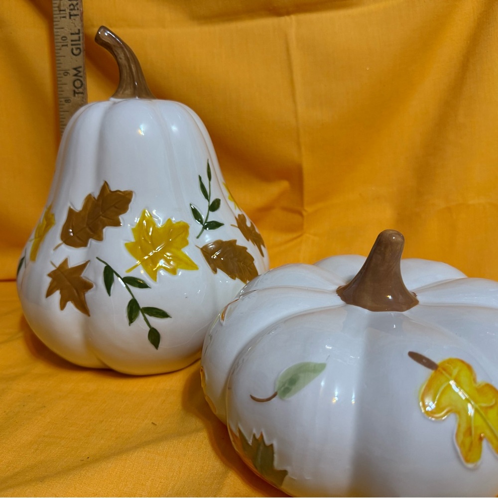 Set of Ceramic  Pumpkin and Gourd Decor